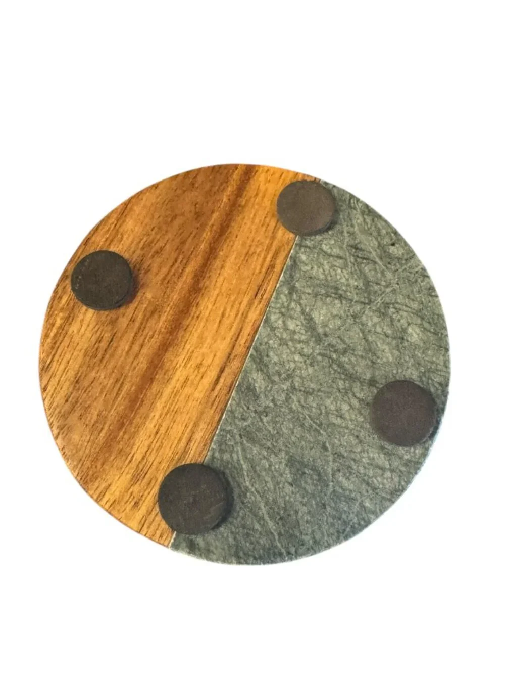 Home Sweet Home Round Coaster, Marble and Wood, Rustic Farmhouse Style, Decorati